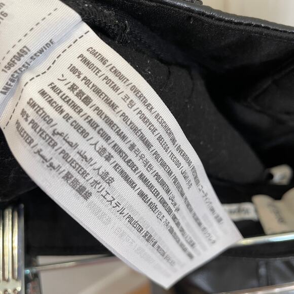 Abercrombie & Fitch Vegan Leather Ankle Straight Pants Black High Rise 14 Short - Picture 5 of 6